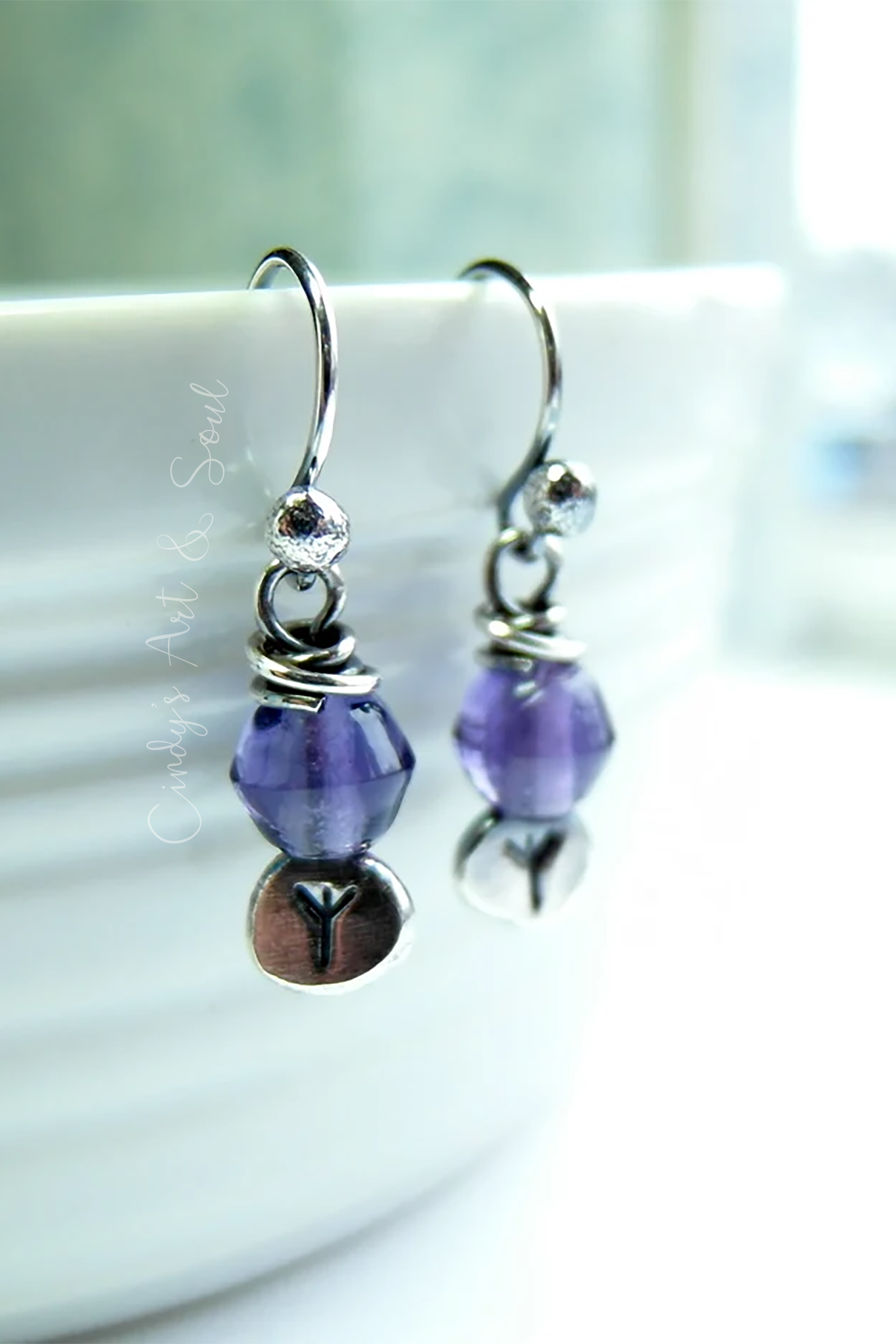 Rune Charm Earrings. Viking Woman Norse Jewelry. Pure Silver Dangles.