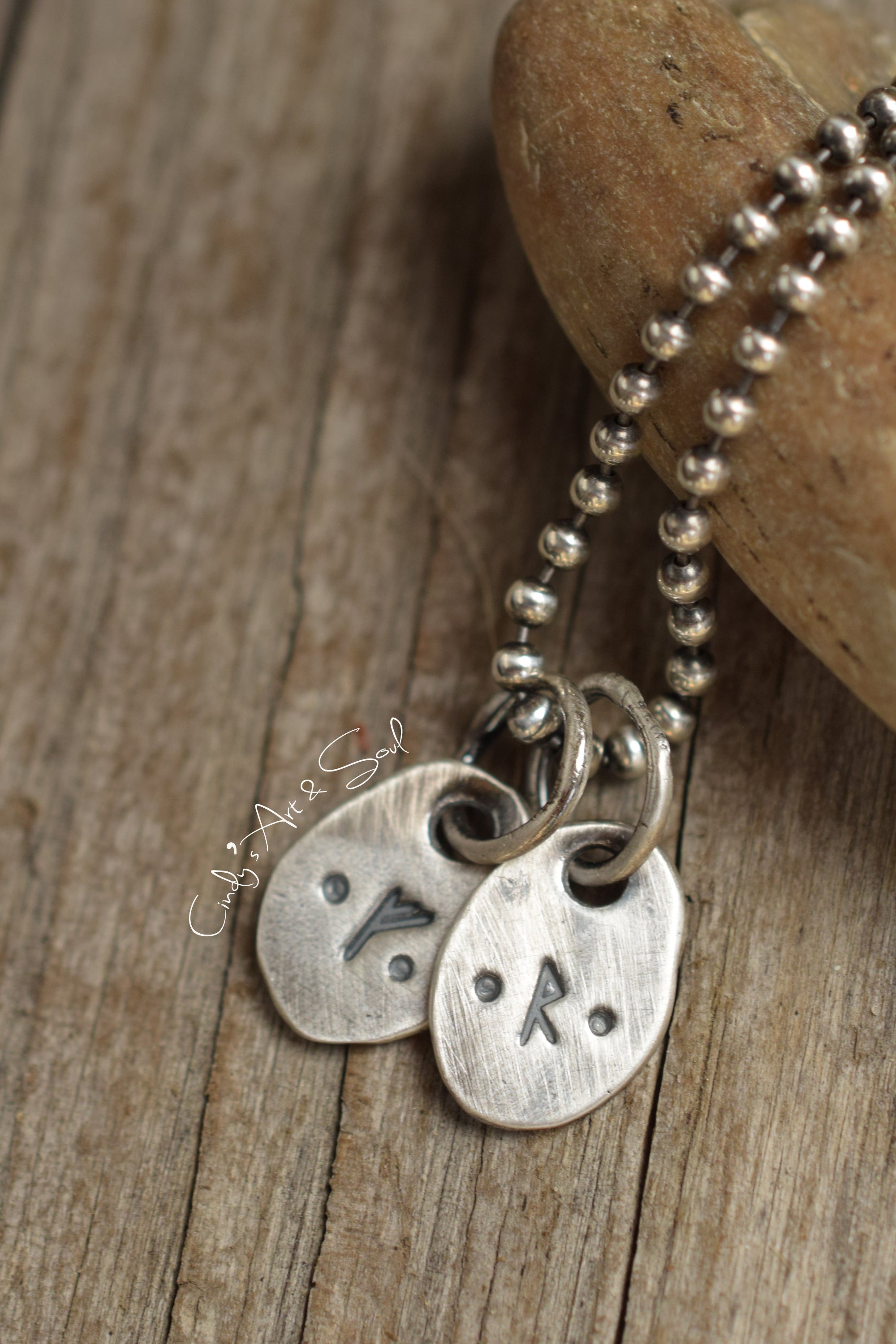 Custom Rune Charm.  Elder Futhark Runes. 999 Fine Silver. Tiny Personalized Monogram