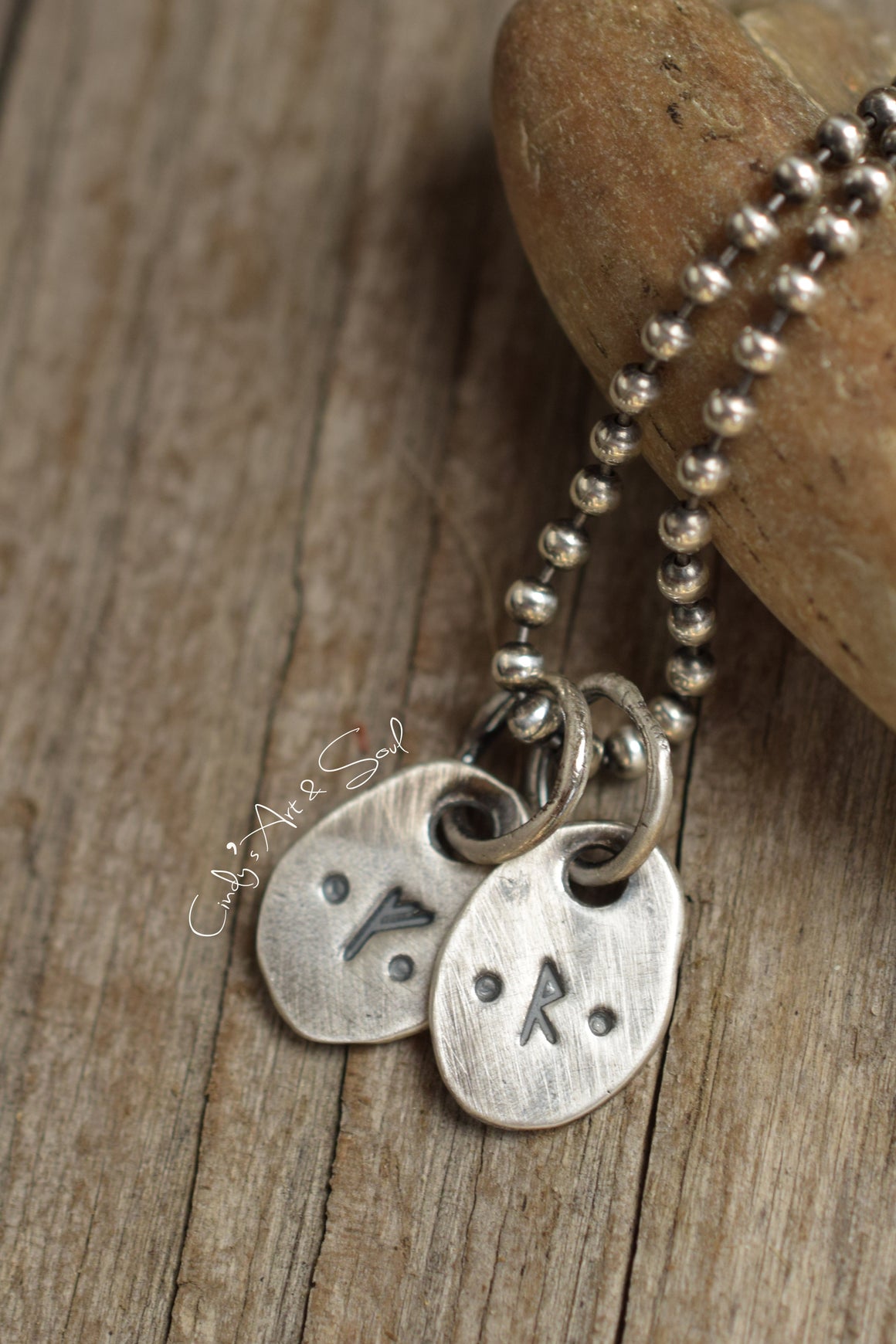 Custom Rune Charm.  Elder Futhark Runes. 999 Fine Silver. Tiny Personalized Monogram