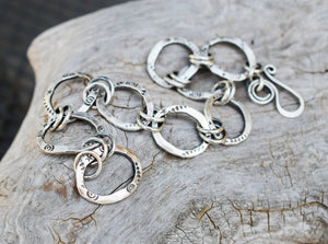 Solid Silver Chain Bracelet Handcrafted Thick Link Pure Silver 8326