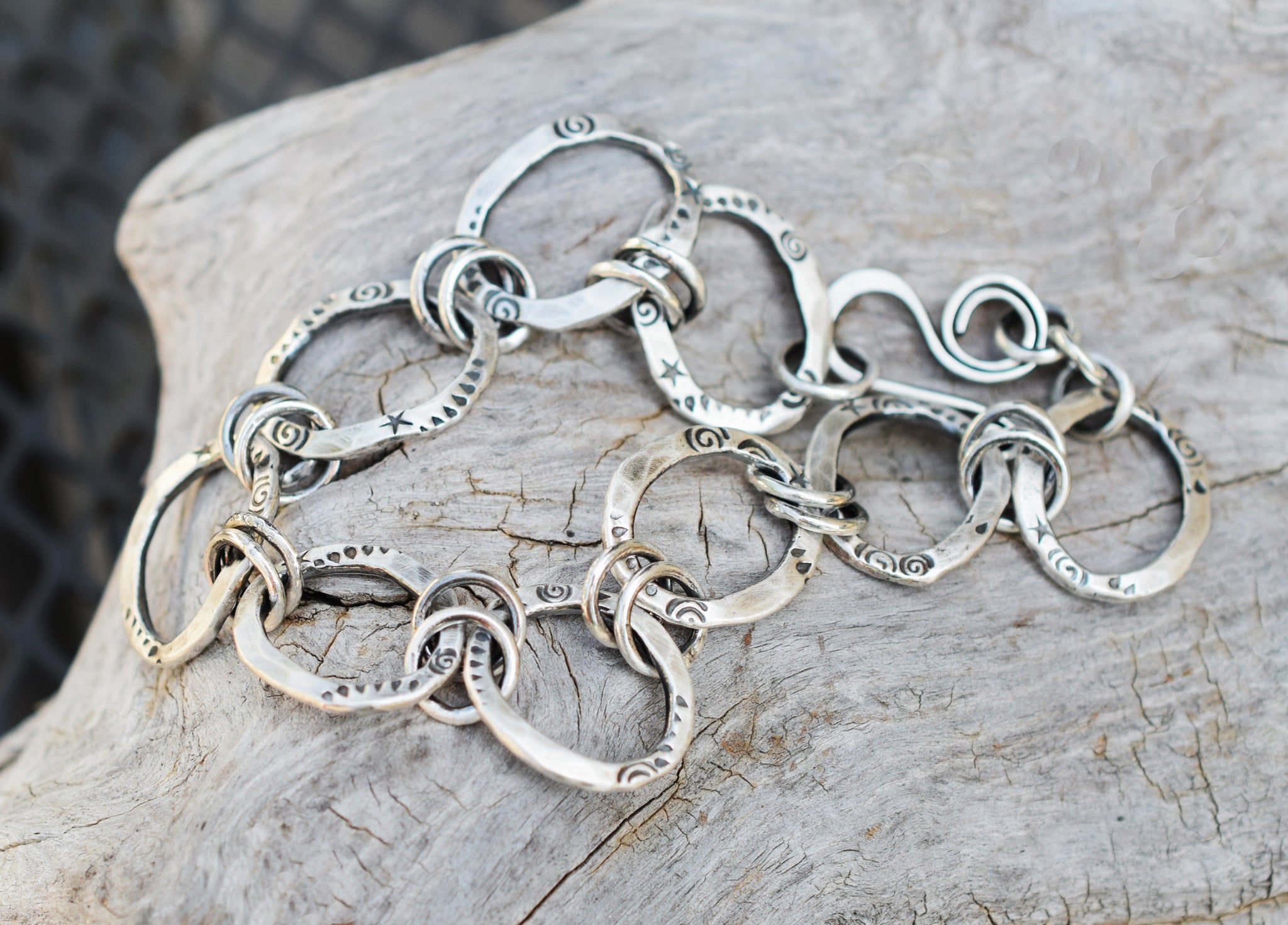 Men's Heavy Textured Silver Cable Chain Bracelet – LynnToddDesigns