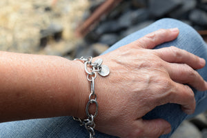 Pure Silver Chain Bracelet Handcrafted Link Chain Fine Silver 824162
