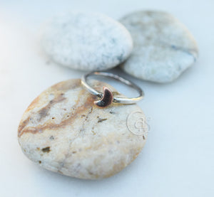 Copper Crescent Moon Fine Silver Ring. 112532