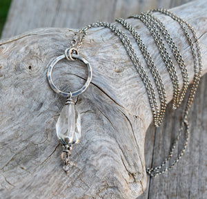 Quartz Crystal Necklace – Lightbringer – Luminaries Collection | Handcrafted Sterling Silver