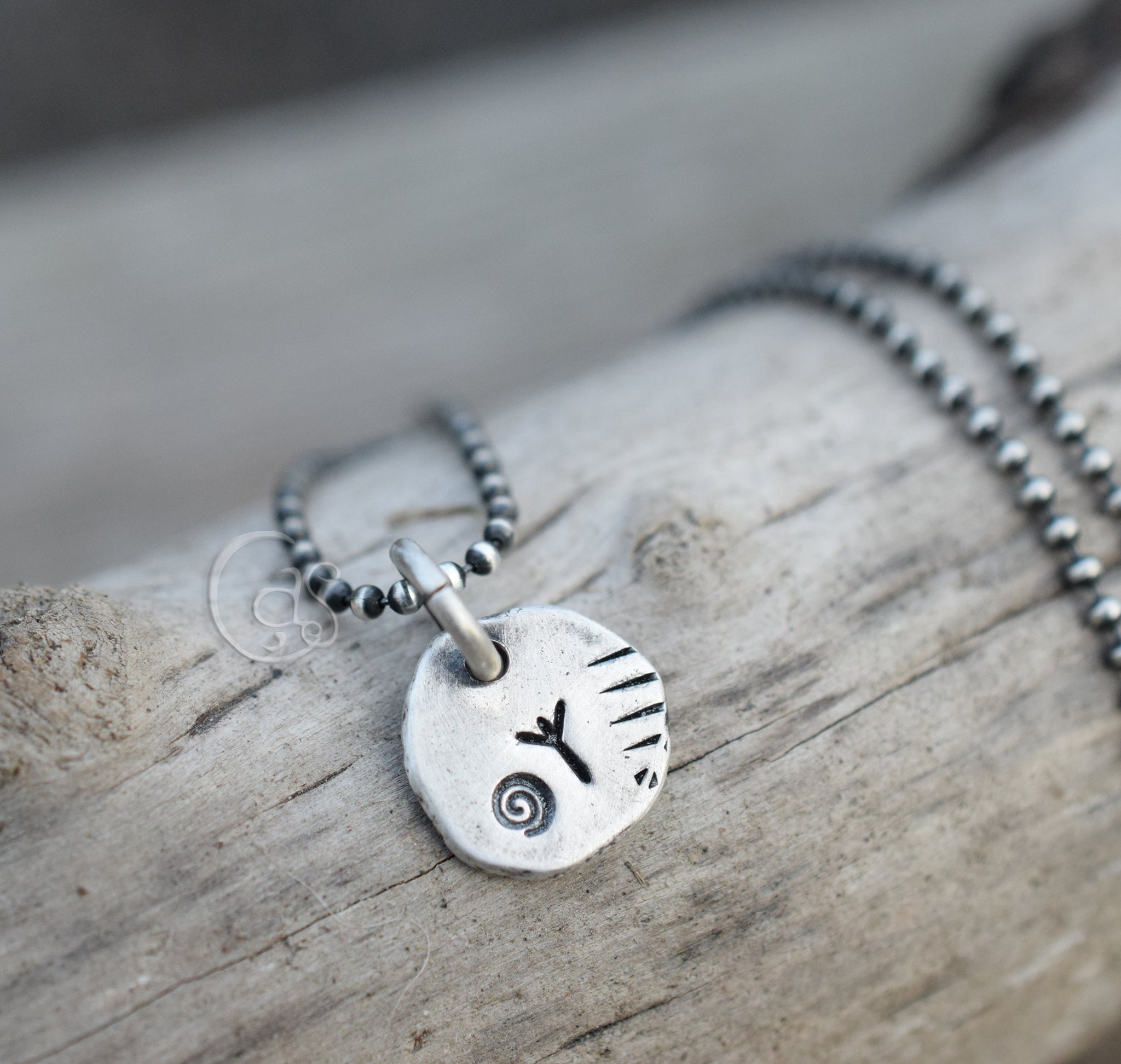 Algiz Rune Charm. Pure Silver Pendant. Handcrafted Silver Jewelry.