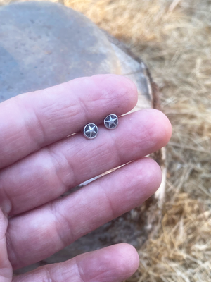 Silver Star Mini Post Stud Earrings. Pure Silver Nugget Posts. 72401