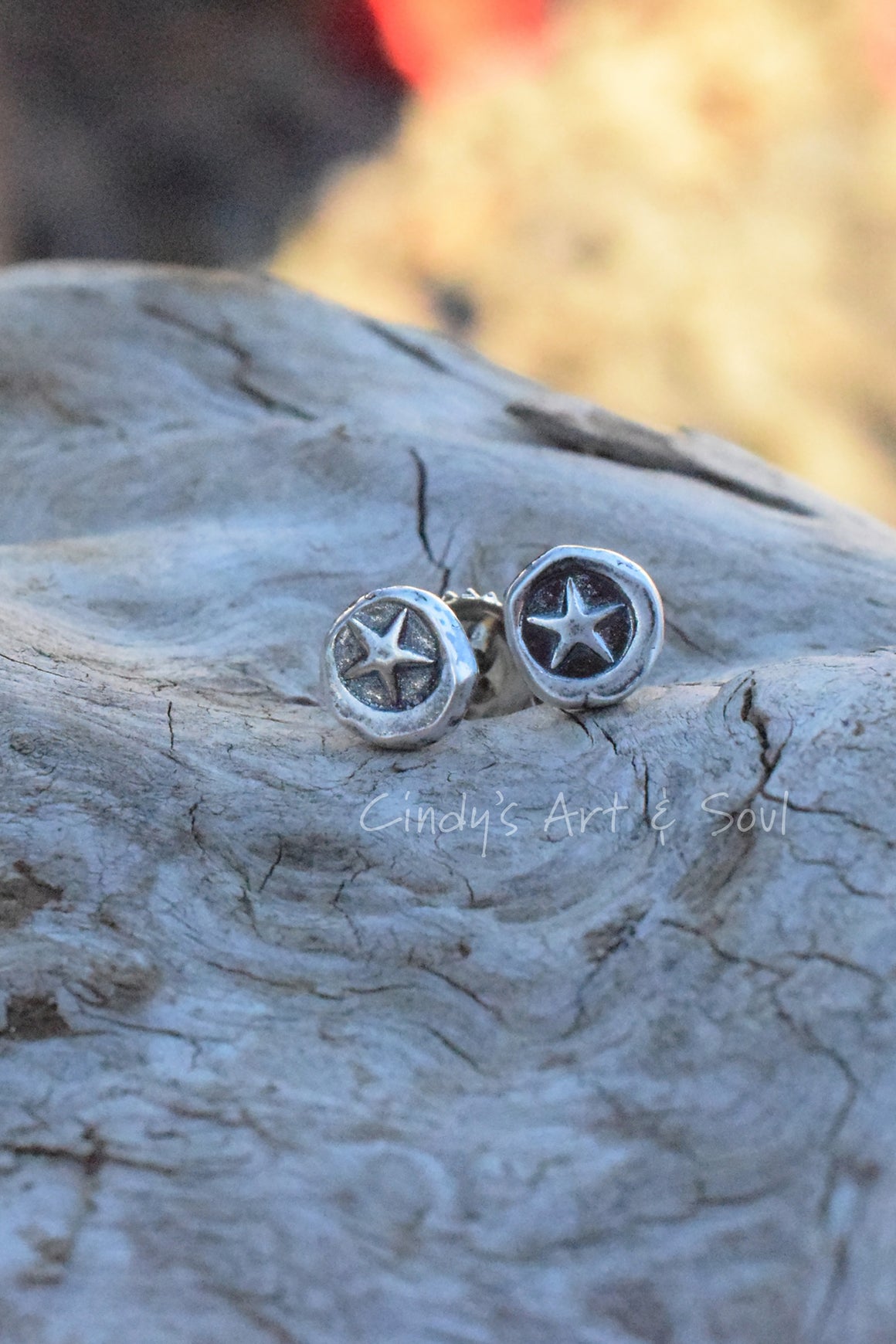 Silver Star Stud Post Earrings. Medium 6mm Pure Silver Post Earrings.