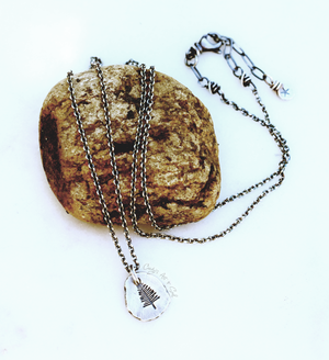 Tree Necklace. Pure Silver Charm Necklace. Rustic. Earthy. PNW Forest Style. Handmade Jewelry.