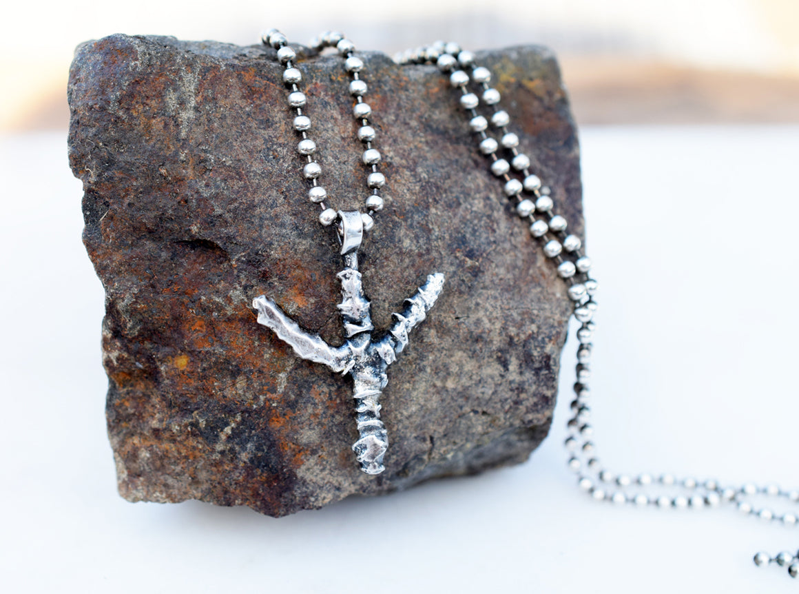 Pure Silver Pendant Charm. Ancient Norse Rune Charm of Protection and Spirituality.