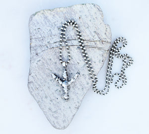 Silver Pendant Charm. Algiz Rune. Runic Jewelry. Elder futhark Runes. Cindy's Art & Soul