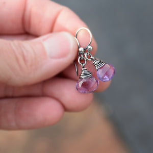 Amethyst Gemstone Earrings. Purple Stone Briolette Jewelry. Cindy's Art & Soul 41731