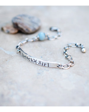 beach girl bracelet. Aquamarine gemstone bracelet. Boho beach wear, designer jewelry. 