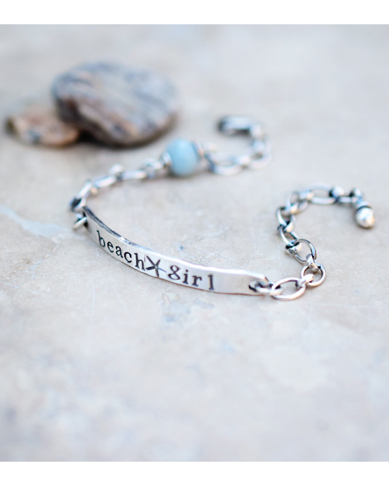 beach girl bracelet. Aquamarine gemstone bracelet. Boho beach wear, designer jewelry. 