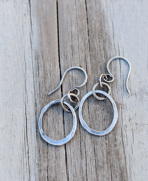 Silver Hoop Earrings. Pure Fine Silver Hoops. 83163