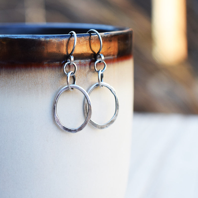 Handcrafted X-Small Silver Hoop Earrings. Pure Fine Silver Hoops. Minimalist Jewelry