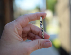 Strength. Rune Pendant Charm. Pure Fine Silver.