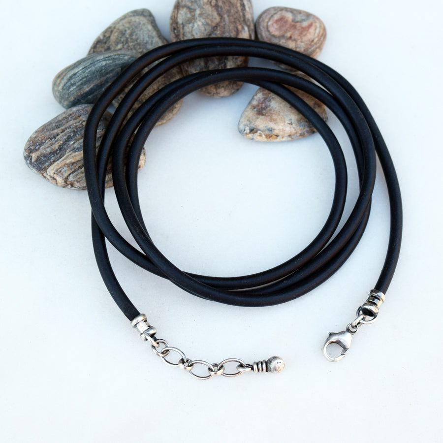 Vegan leather cord. Vegan Jewelry. Sterling Silver.