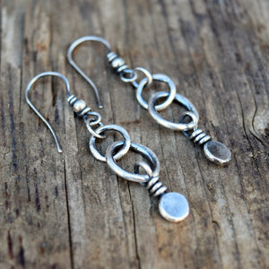 Sweet Petite Dot Hoops. Pure Fine Silver Earrings. Cindy's Art & Soul Jewelry. 83193