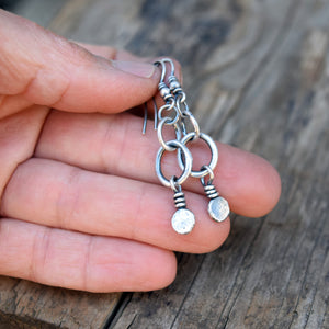 Sweet Petite Dot Hoops. Pure Fine Silver Earrings. Cindy's Art & Soul Jewelry. 83193