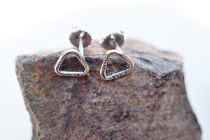Triangle Post Stud Earrings. Fine Silver Jewelry. Minimalst Jewelry. 64193