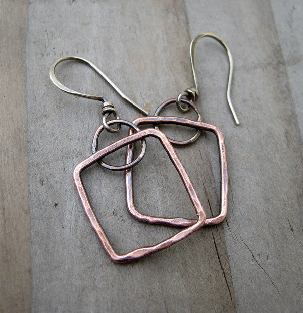 Copper Squared Earrings by Cindy's Art & Soul 