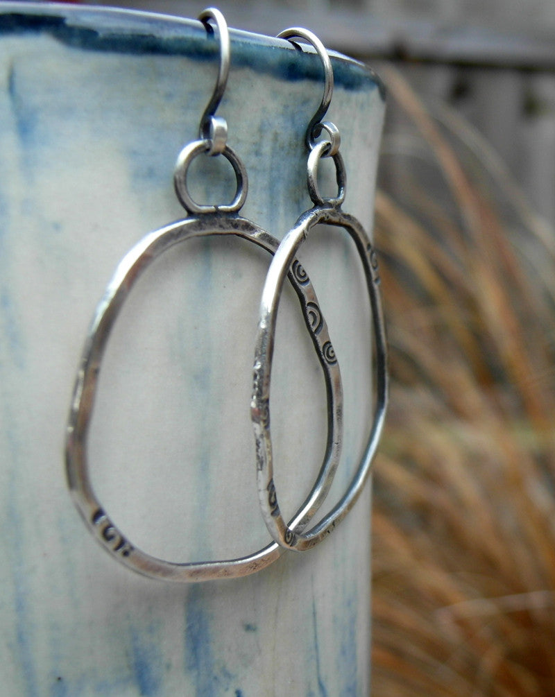 Fine Silver Hoops. Pure Silver Hoop Earrings.