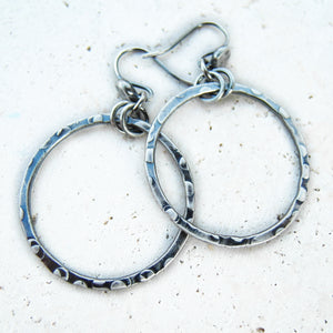 Pure silver hoop earrings. Handmade silver jewelry. Designer earrings by Cindy's art & soul Jewelry.