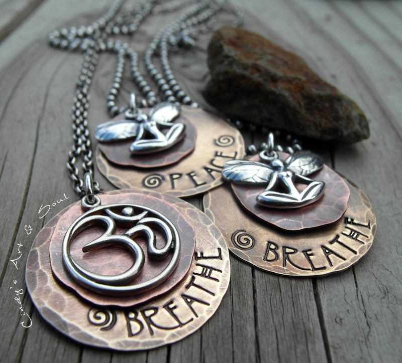 Custom Hand Stamped Personalized Jewelry. Sterling Silver Ohm Faerie