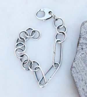 Fine Silver Handcrafted Chain Braclet. 