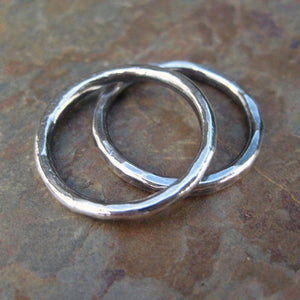 Stacking Rings. Pure Silver. Hammered Silver Rings. Silver Ring.