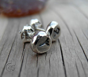 Rune Earrings. Runic Jewelry. Silver Runes. Elder Futhark Rune Post Earrings. Handcrafted Runes.